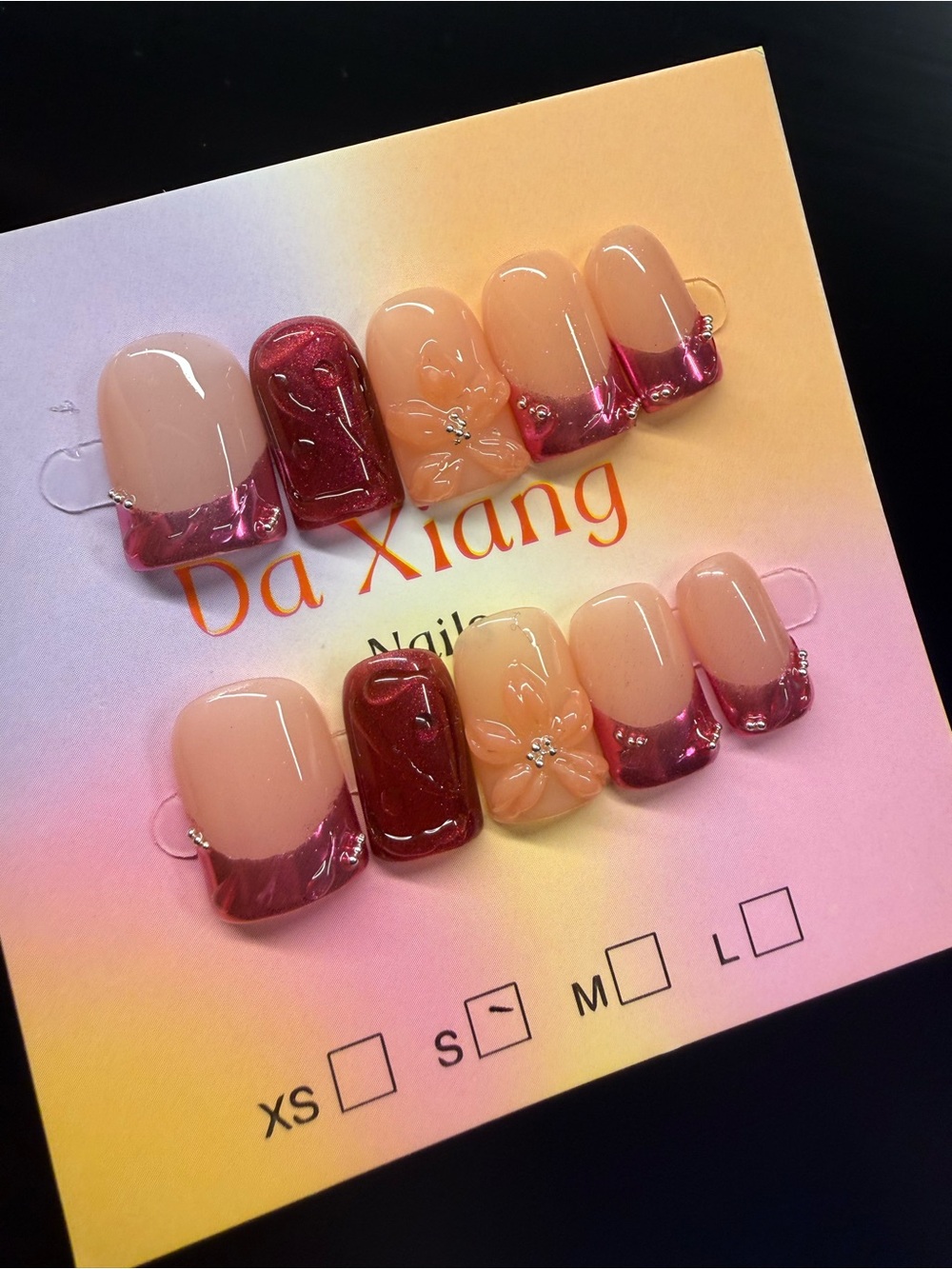 Pink Ombre Short Duck Press-On Nails SmallAccent